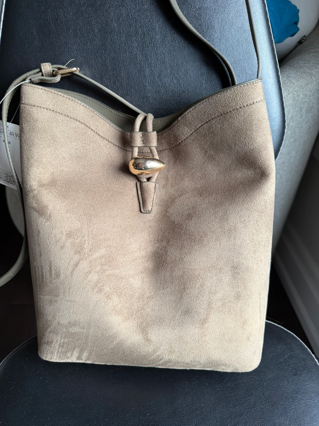 BNWT H&M Suede shoulder Bag - Beige