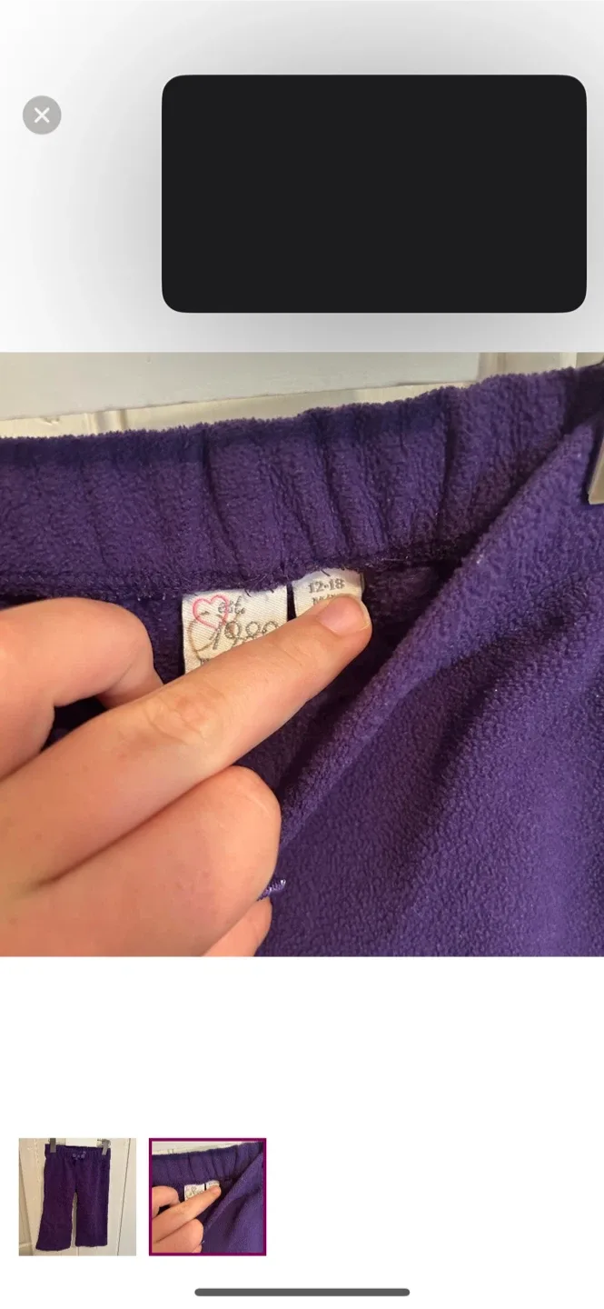 Children’s place Purple Fleece Pants (12-18M) image indicator(2)