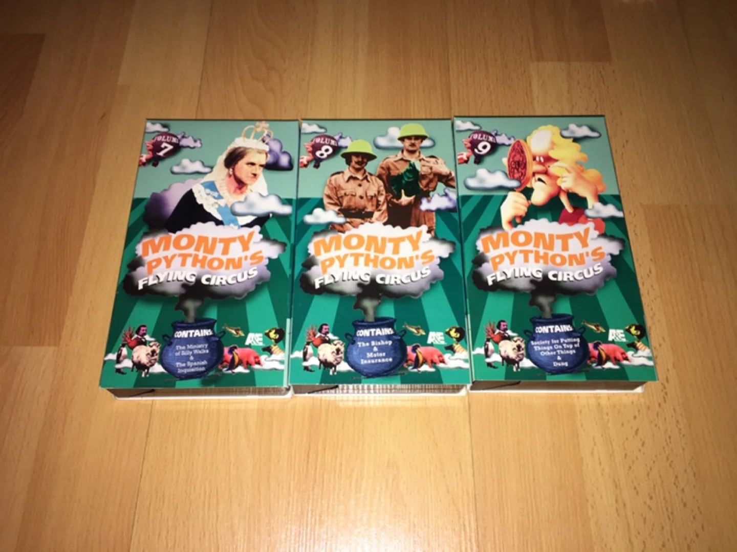 3 Monty Python's Flying Circus VHS Tapes - Volumes 7, 8, 9