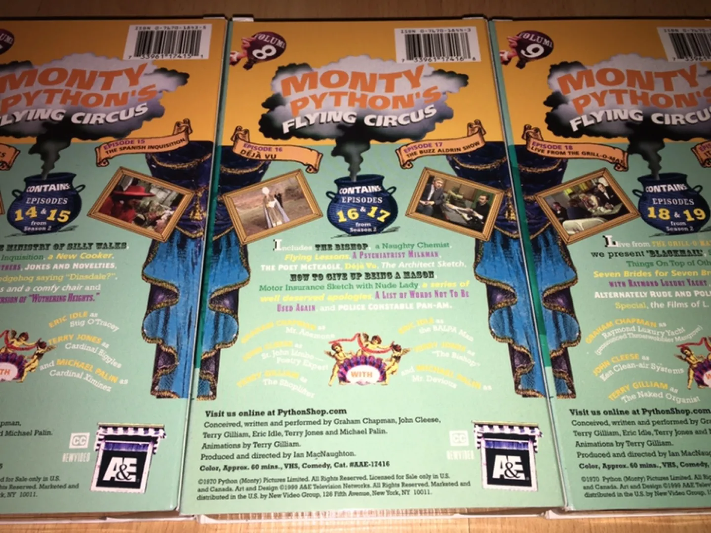 3 Monty Python's Flying Circus VHS Tapes - Volumes 7, 8, 9 image indicator(4)