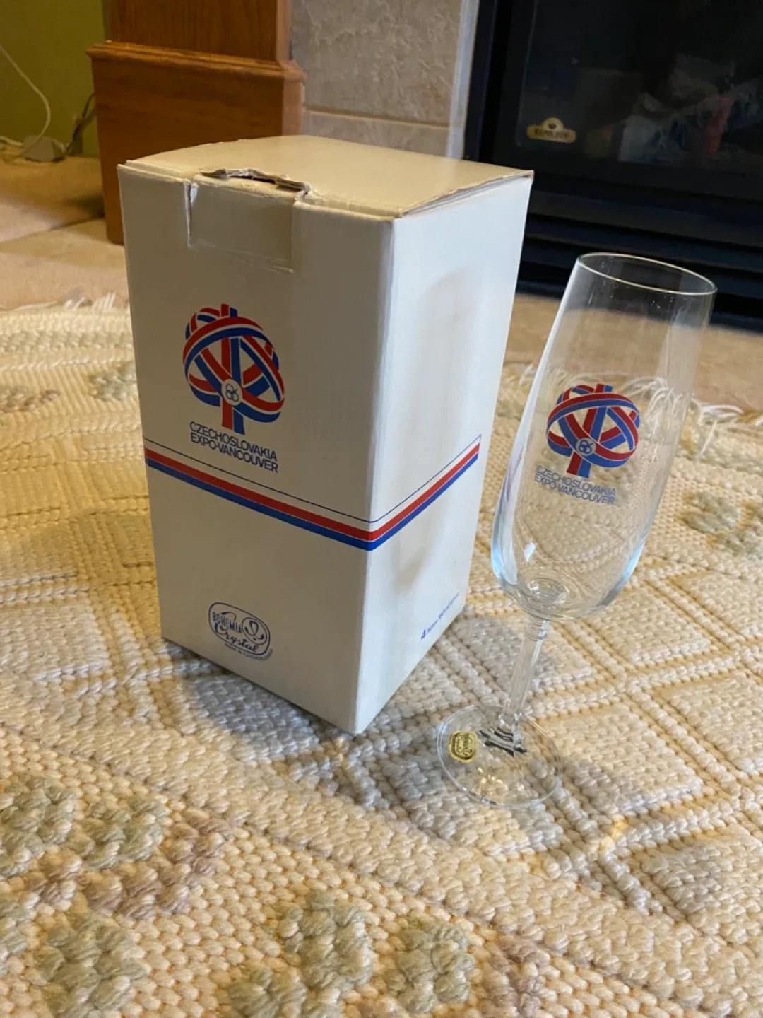 Bohemia Crystal Czechoslovakia Expo Vancouver Champagne Flute