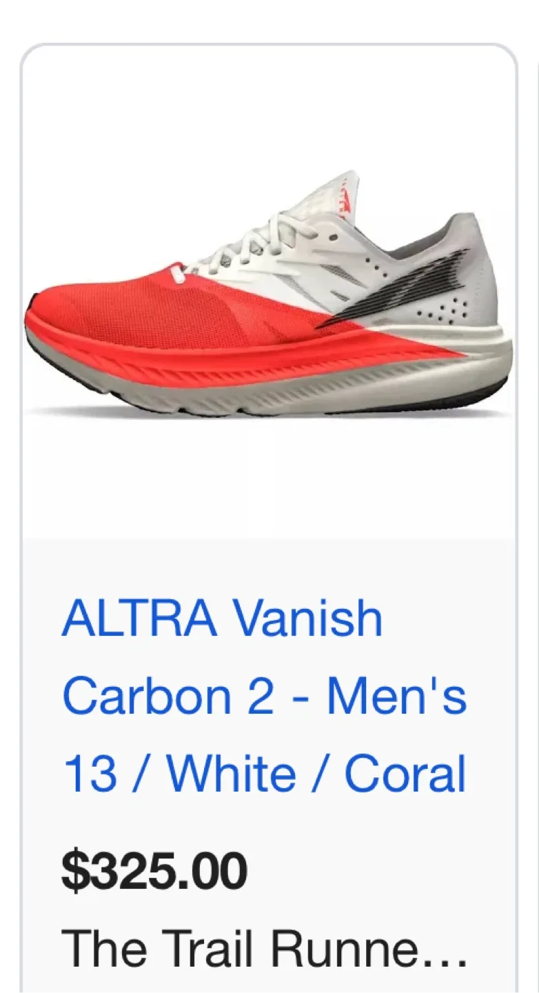 ALTRA Vanish Carbon 2 - Men's White / Coral - Size 11.5 image indicator(7)