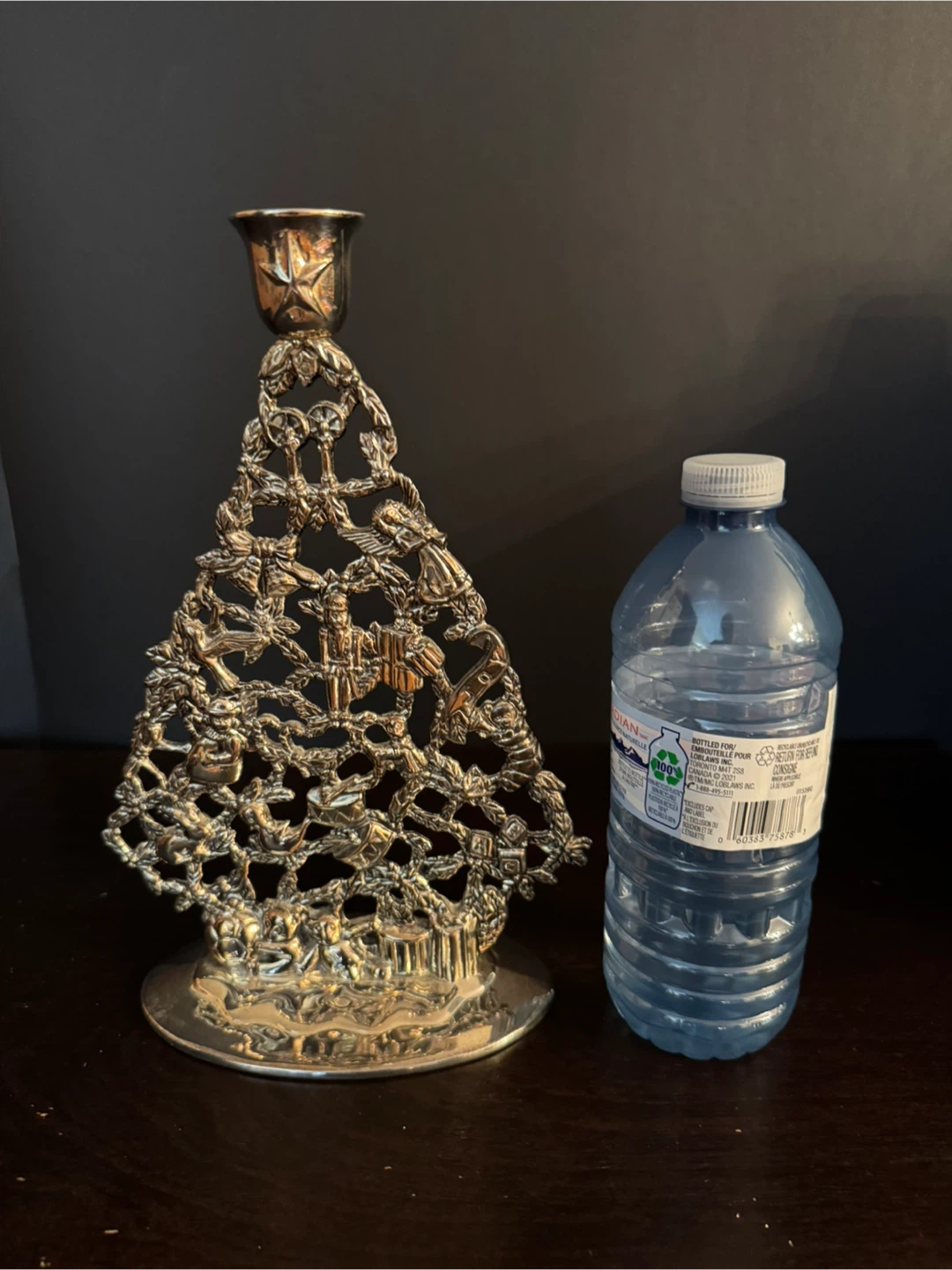 Vintage Silver Plated Christmas Tree Candle Holder - photo 2