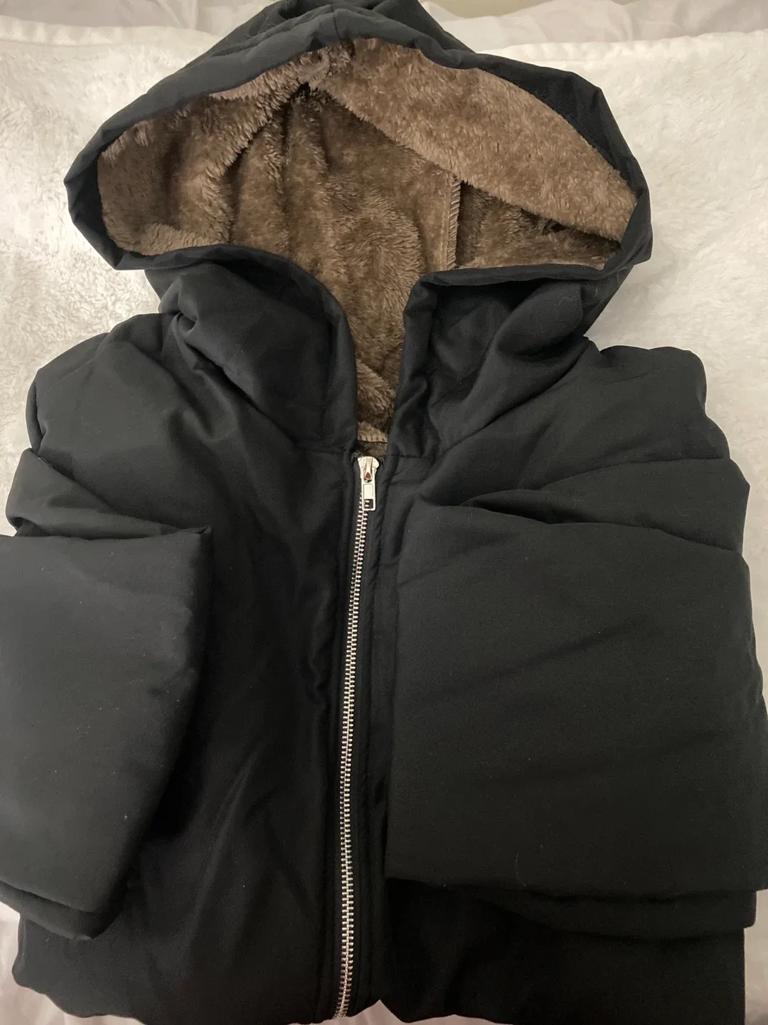 Black Puffer Jacket with Hood