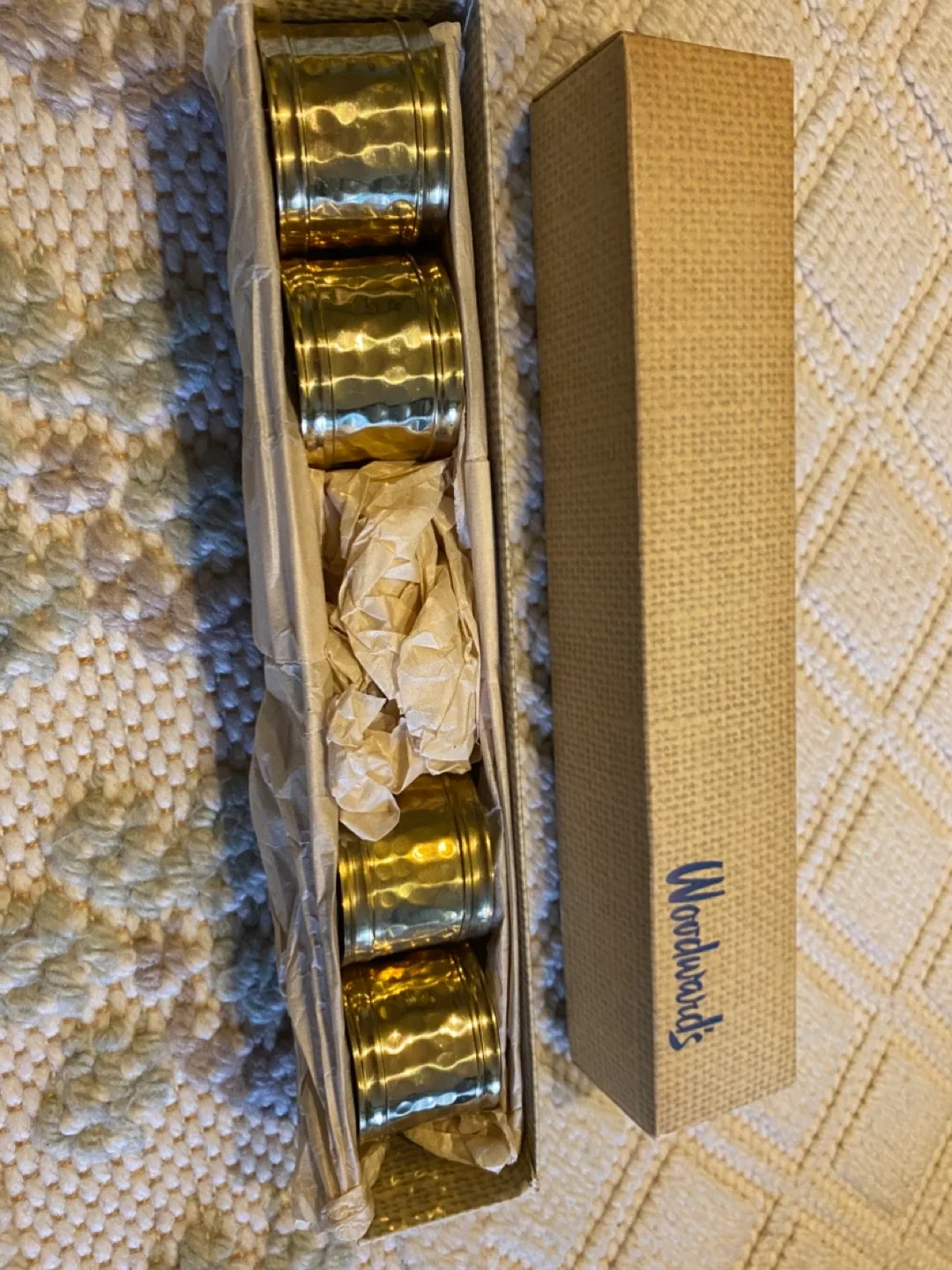 Woodwards Brass Napkin Rings (Set of 4)