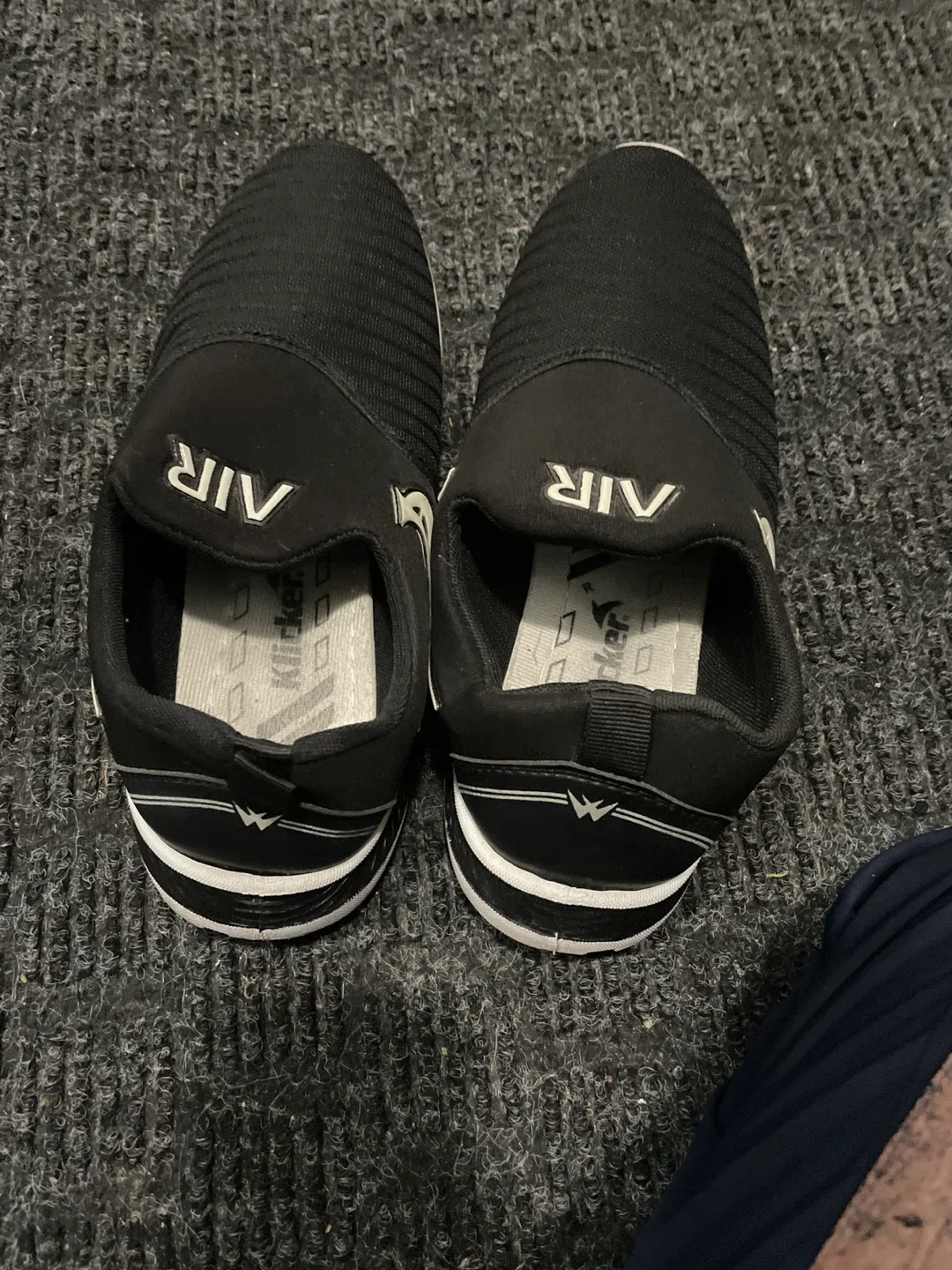 Air Kicker Black Slip-On Shoes#Cleanout