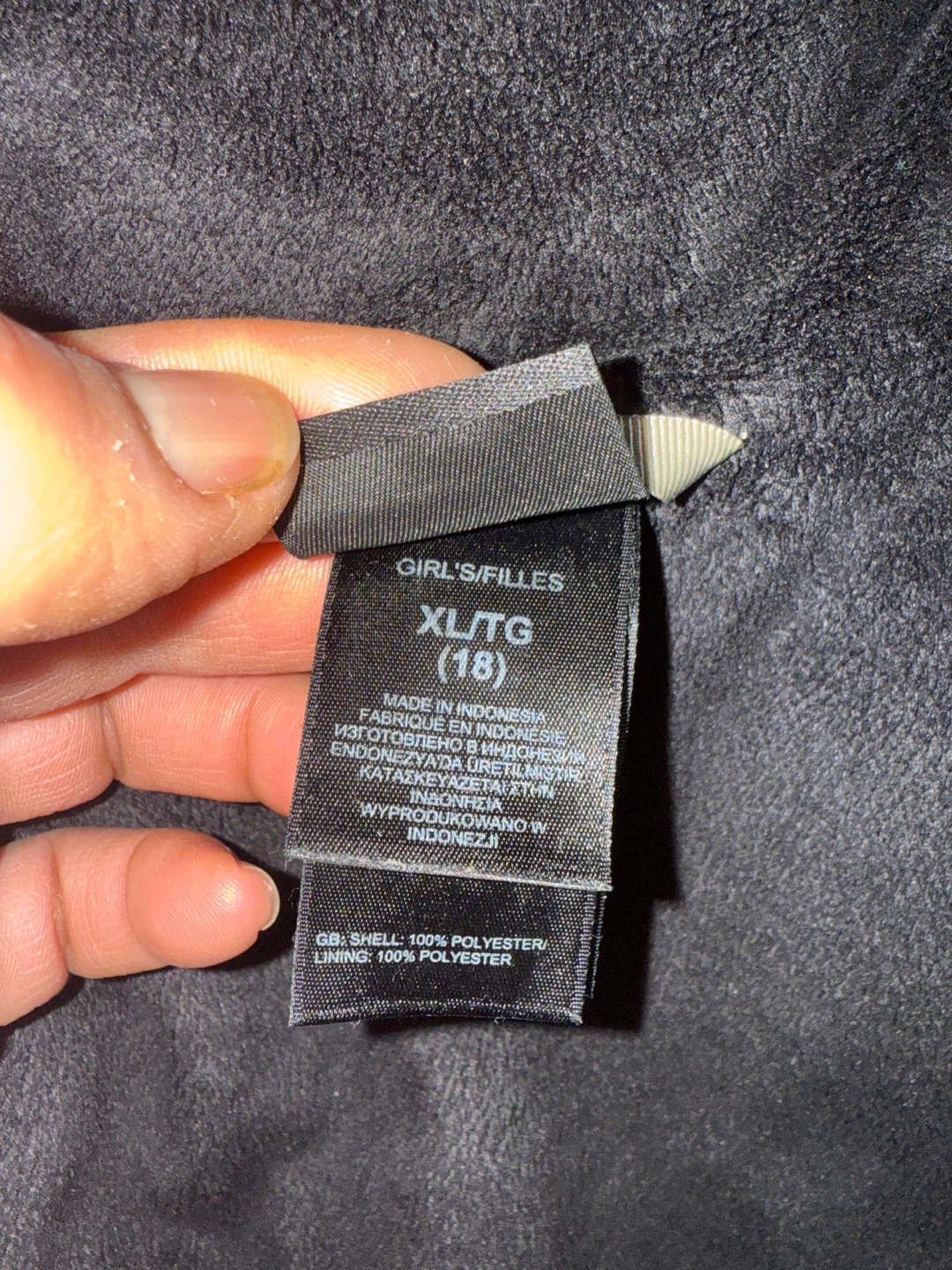 The North Face Girl's XL/TG (18) Black Fleece Jacket - photo 2