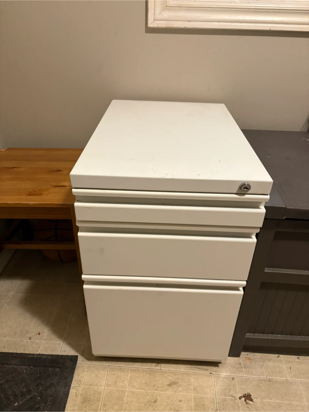 White Filing Cabinet - 3 Drawer