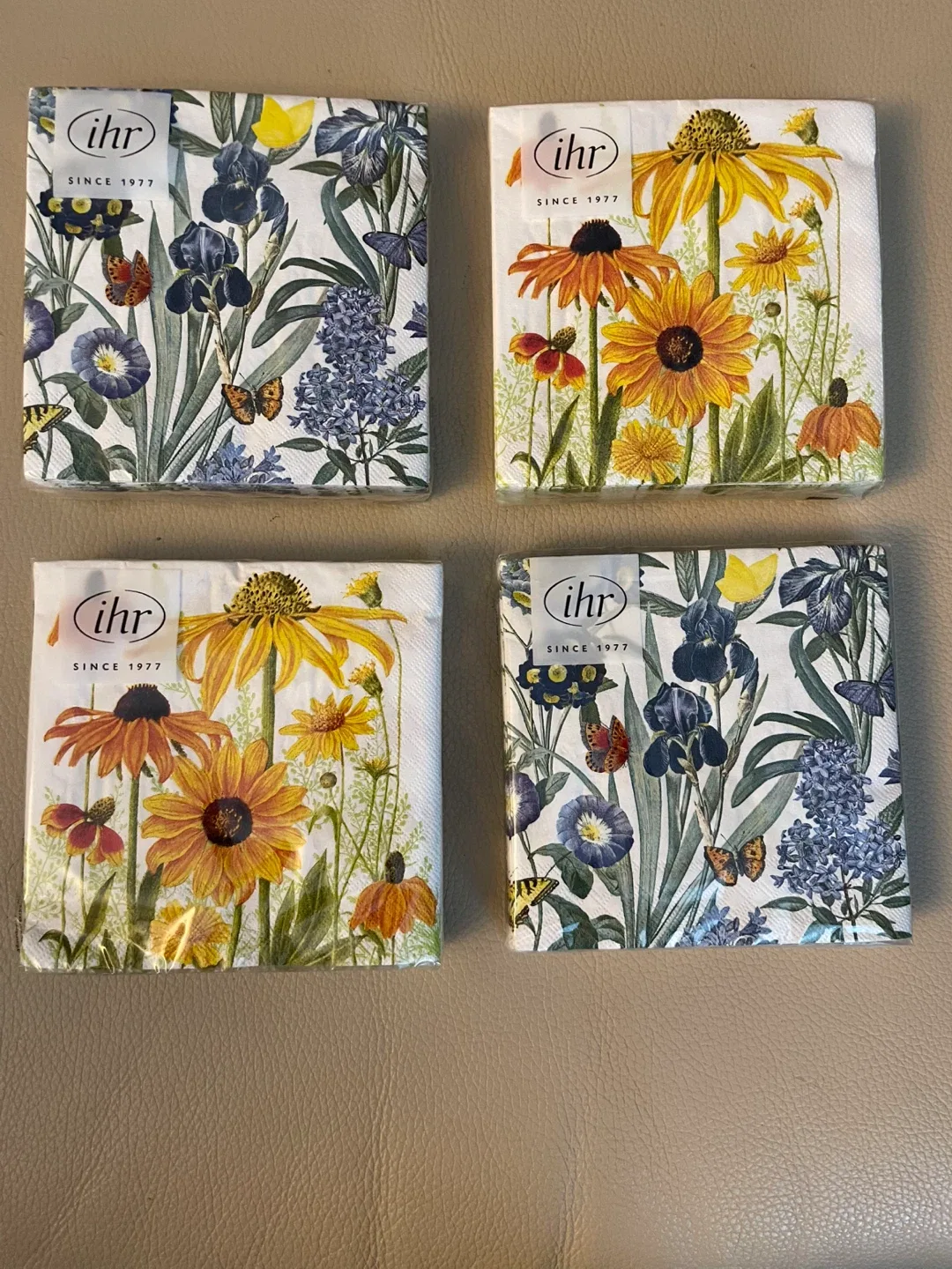 Floral Paper Napkins  Bundle of 4 packages - New