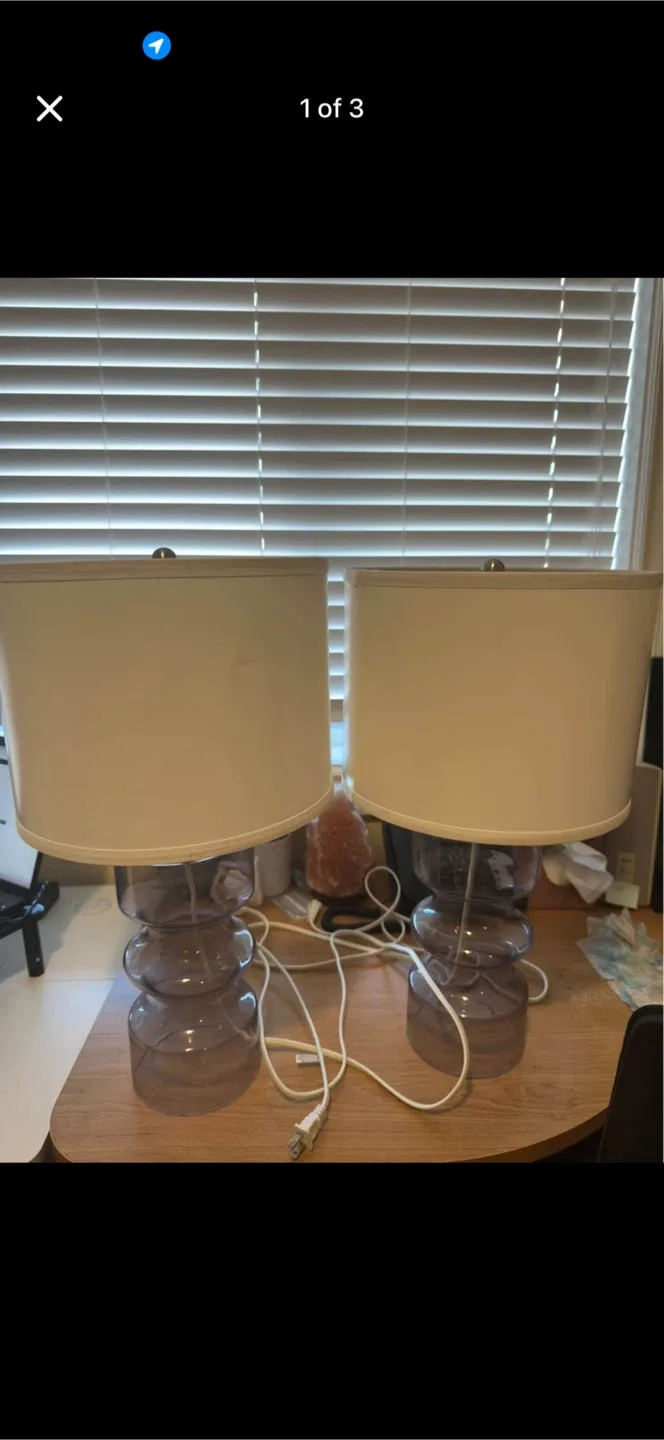 Pair of Glass Table Lamps