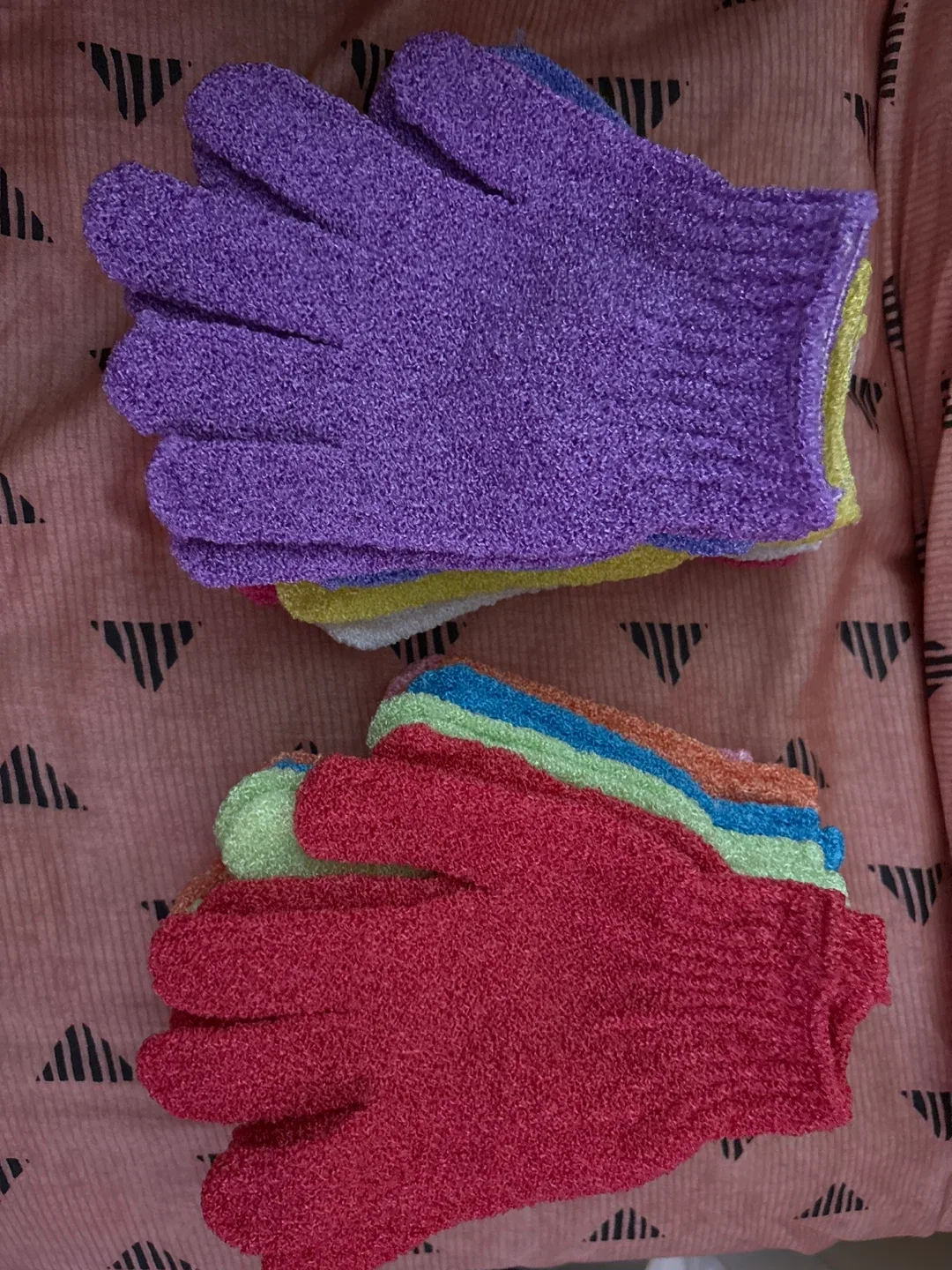 *NEW* 10 pair of Exfoliating Bath Gloves - Multi-Colour