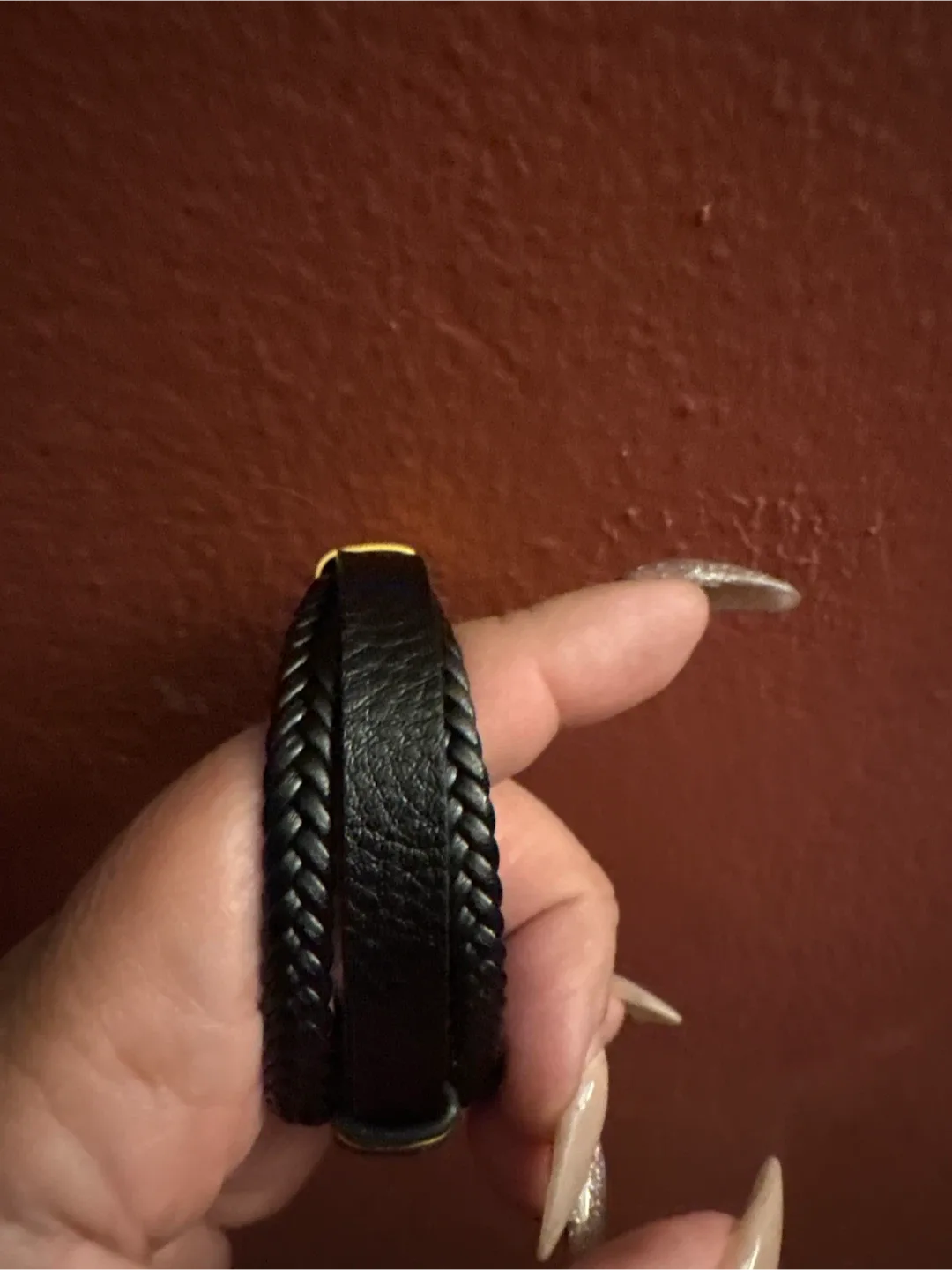 New Black Leather Braided Bracelet image indicator(5)