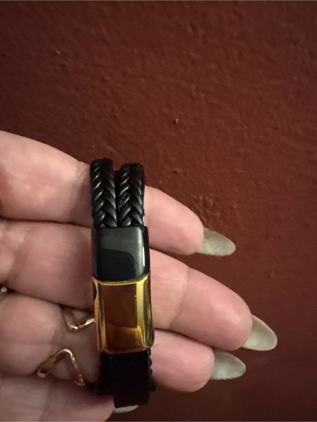 New Black Leather Braided Bracelet image indicator(4)