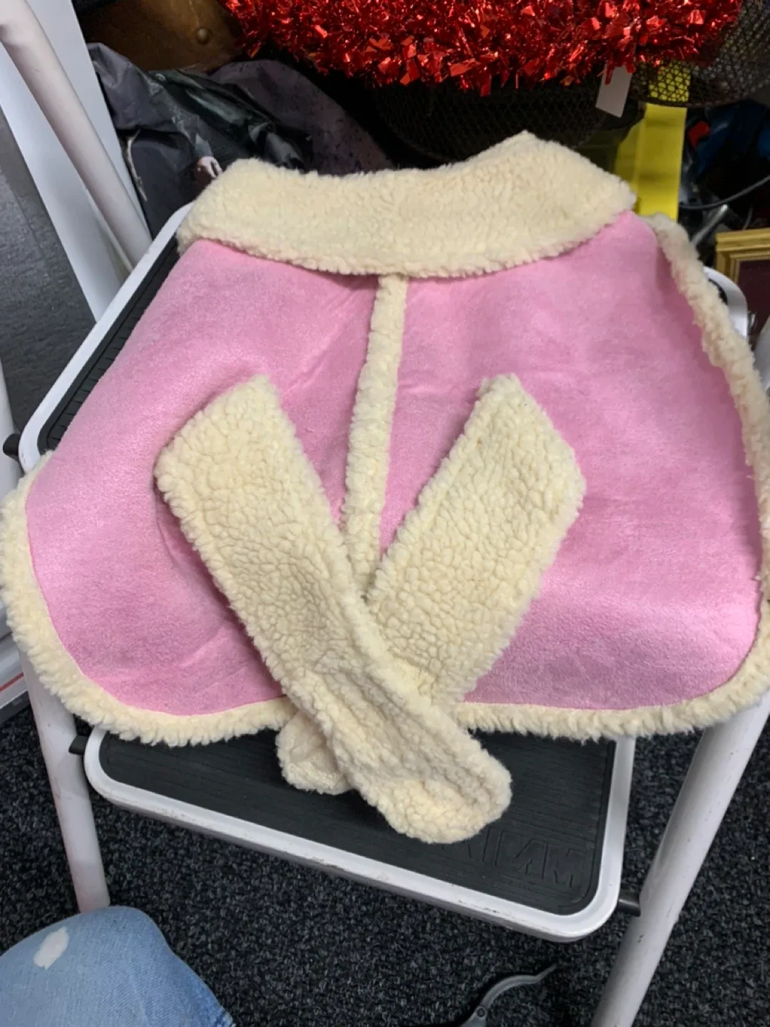 Pink Sherpa pet outfit