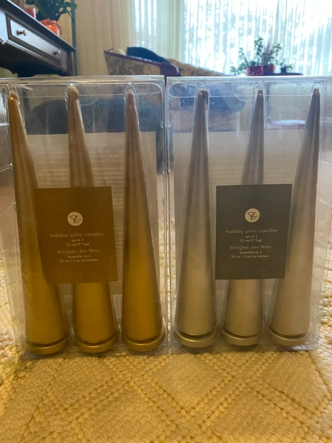 X2 Holiday Pillar Candles Set of 3 - New in Box!