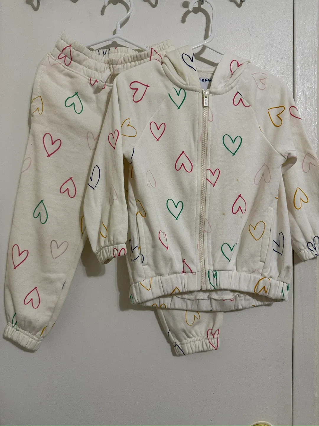 Old Navy Heart Print Tracksuit Set 4T