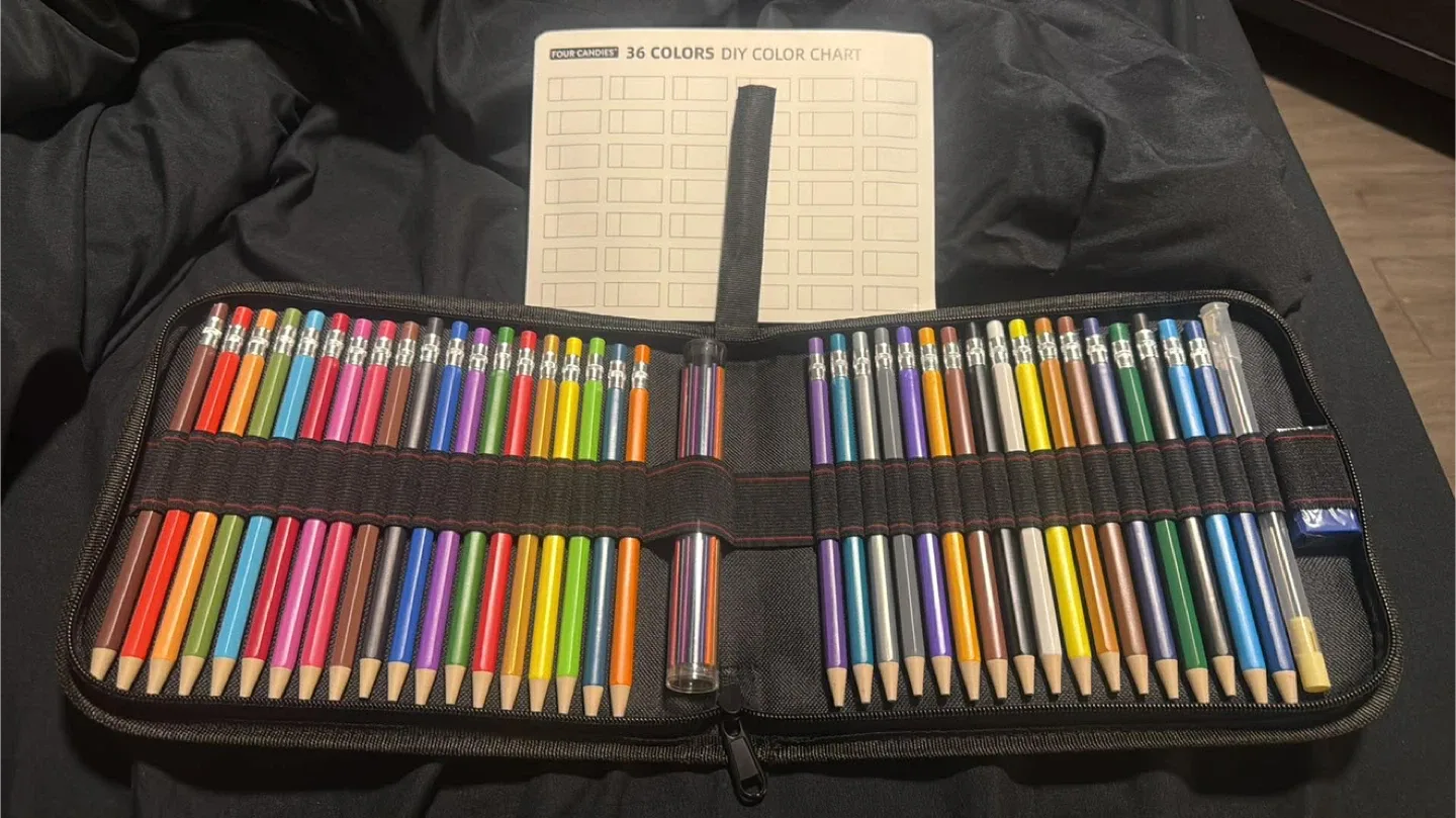 Four Candies Mechanical Coloured Pencil Set with Refills & Case