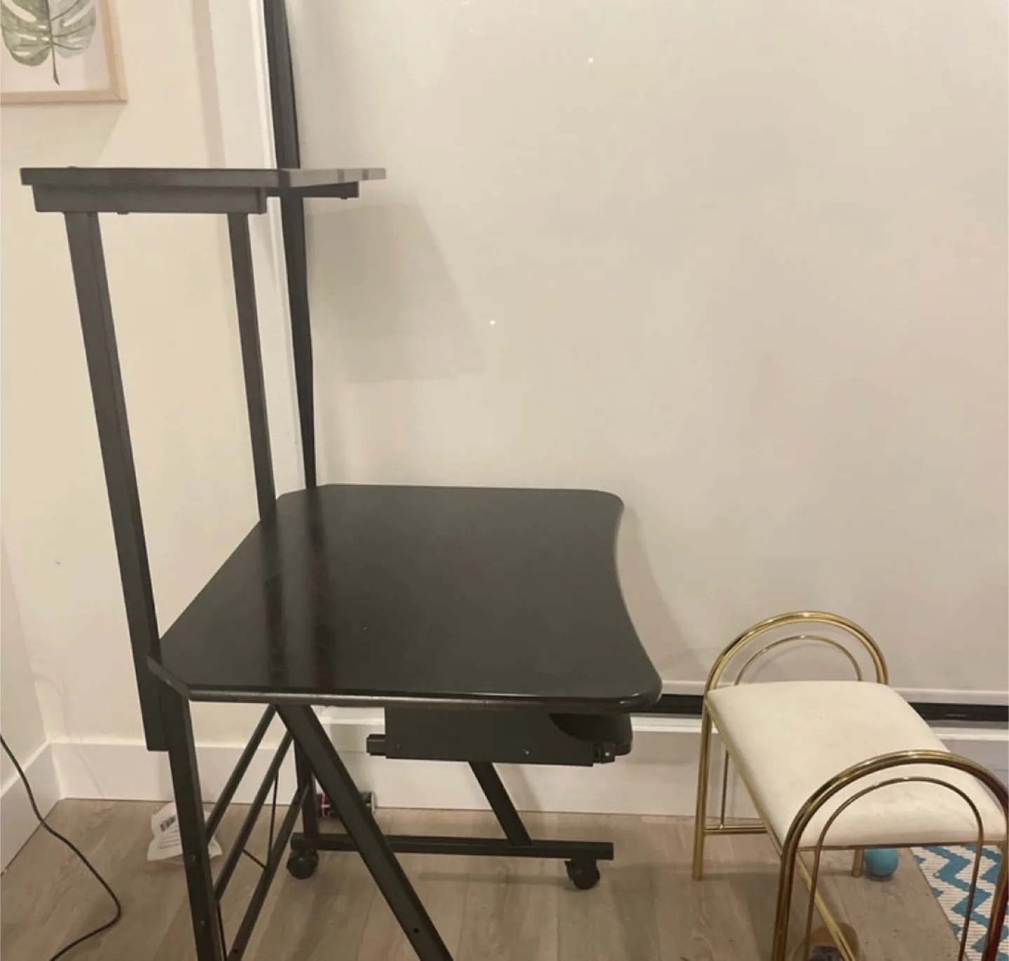 Black Rolling Computer Desk