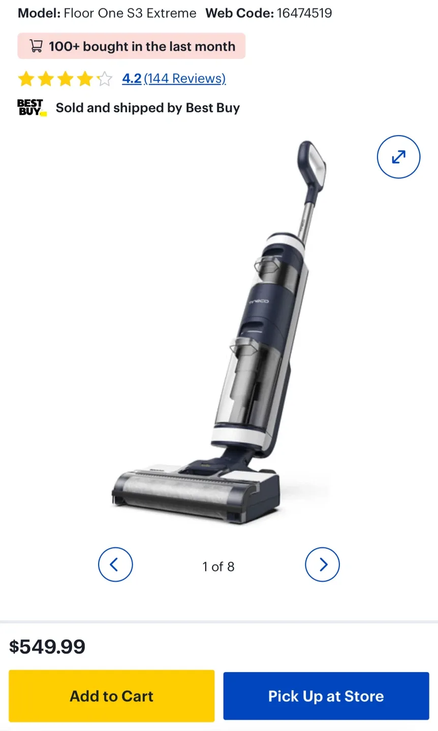 Tineco Floor One S3 Extreme Vacuum & Washer image indicator(4)