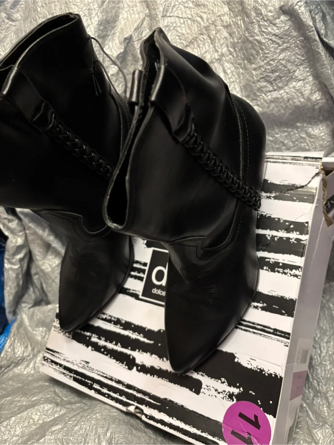 Dolce Vita Black Leather Boots - Size 11