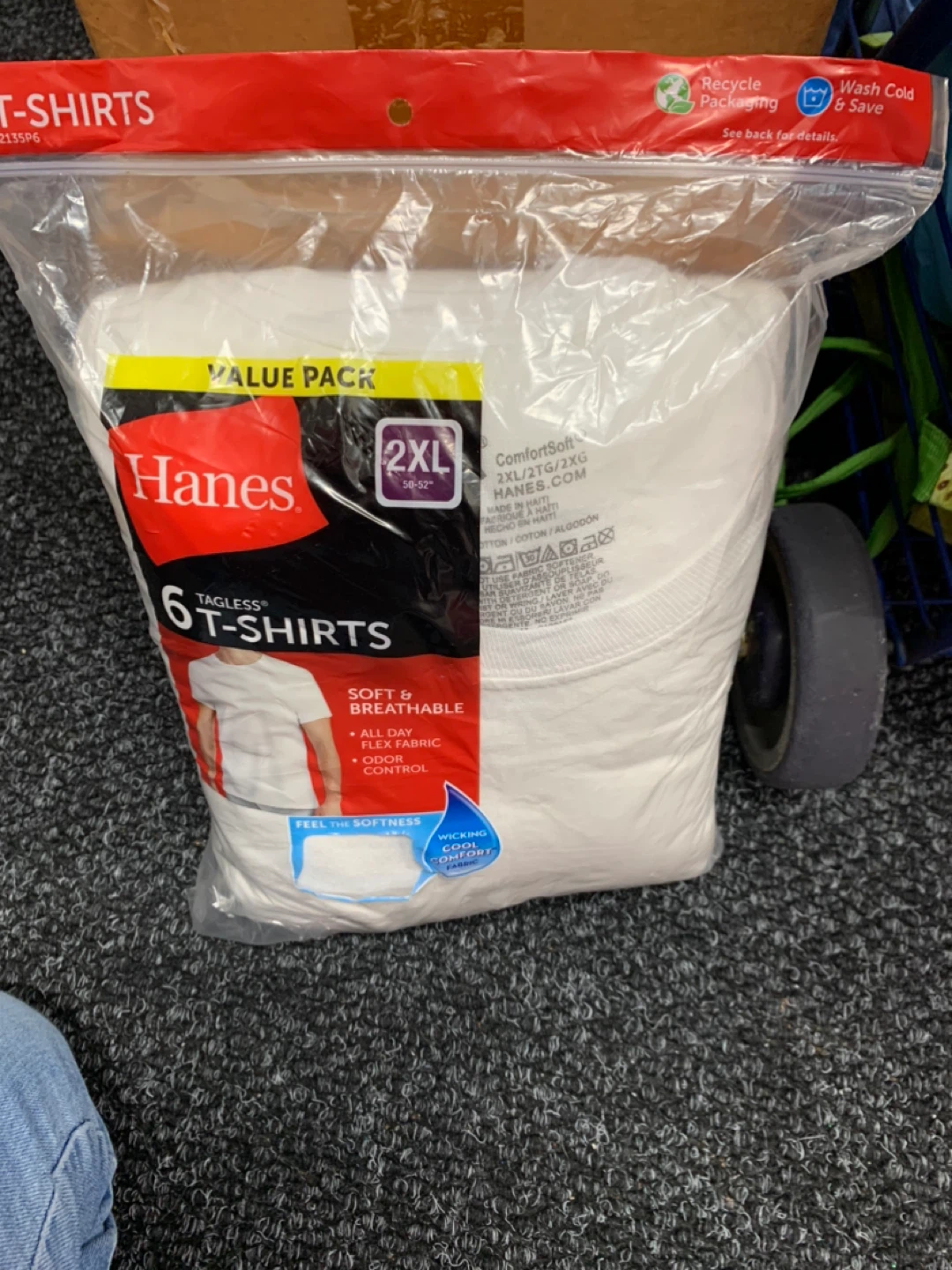 Hanes ComfortSoft 2XL Tagless T-Shirts - 6 Pack