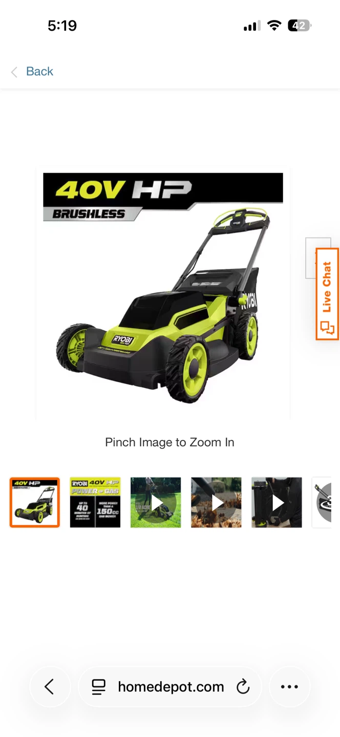 Ryobi 40v HP brushless mower 8 cu. ft. Dual-Wheel Wheelbarrow