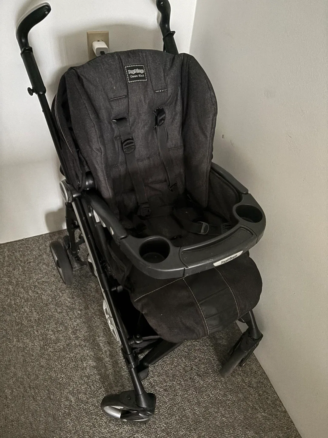 Peg Perego Switch Four Stroller - Black Denim