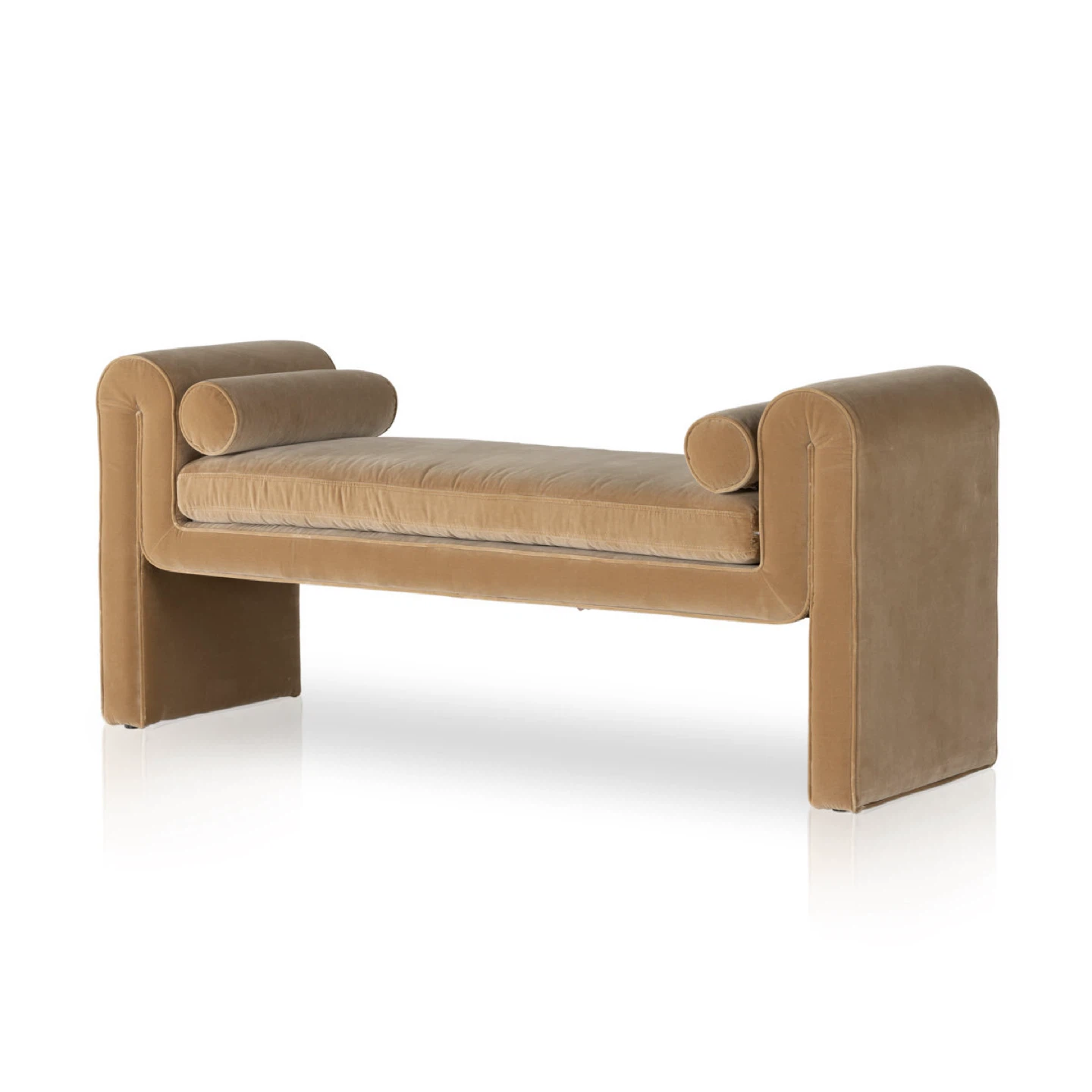 *Brand-New* Four Hands “Mitchell” Accent Bench — Camel - photo 5