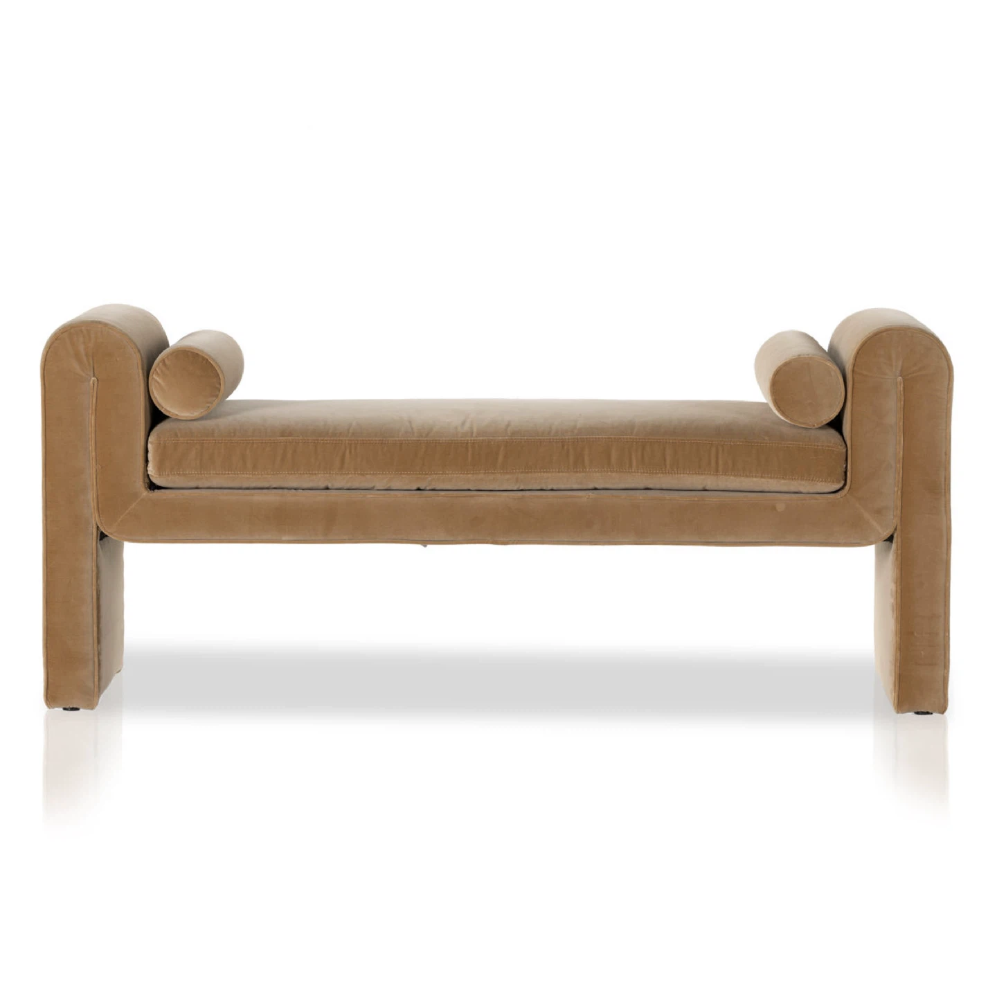 *Brand-New* Four Hands “Mitchell” Accent Bench — Camel - photo 3