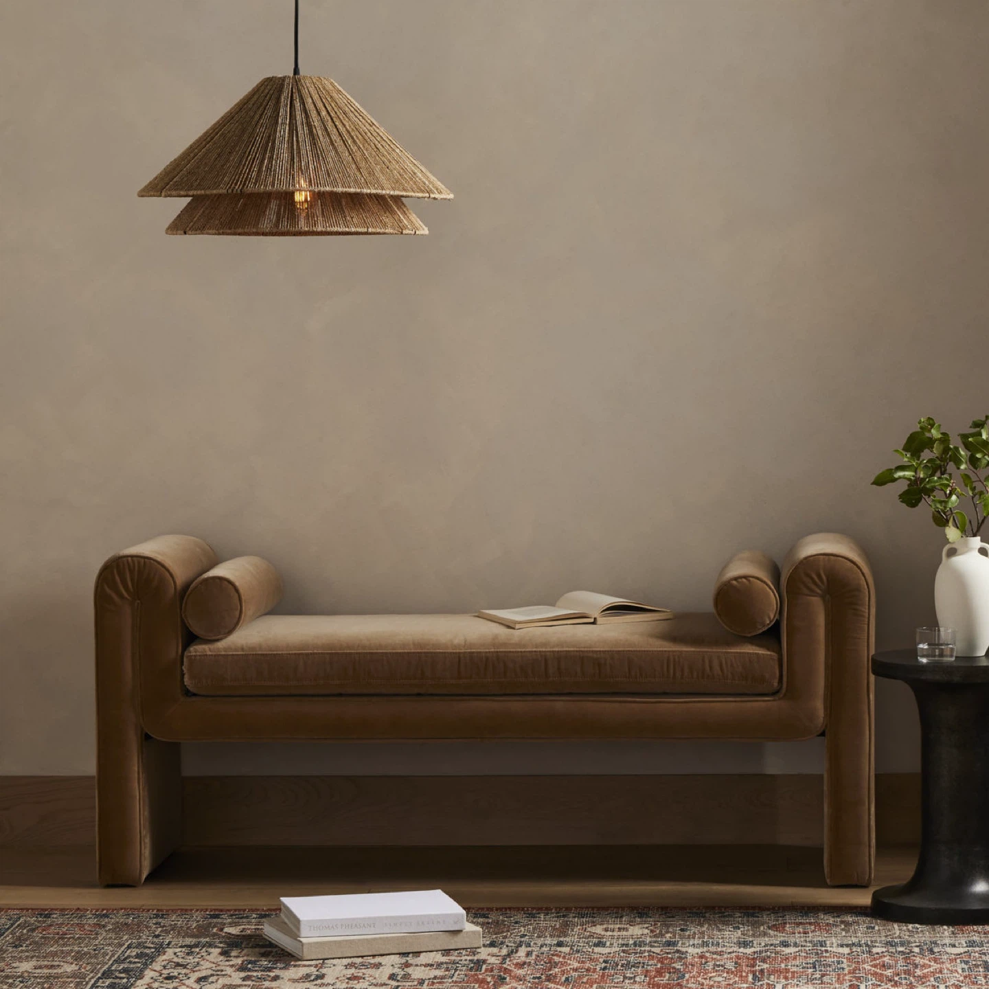 *Brand-New* Four Hands “Mitchell” Accent Bench — Camel - photo 4