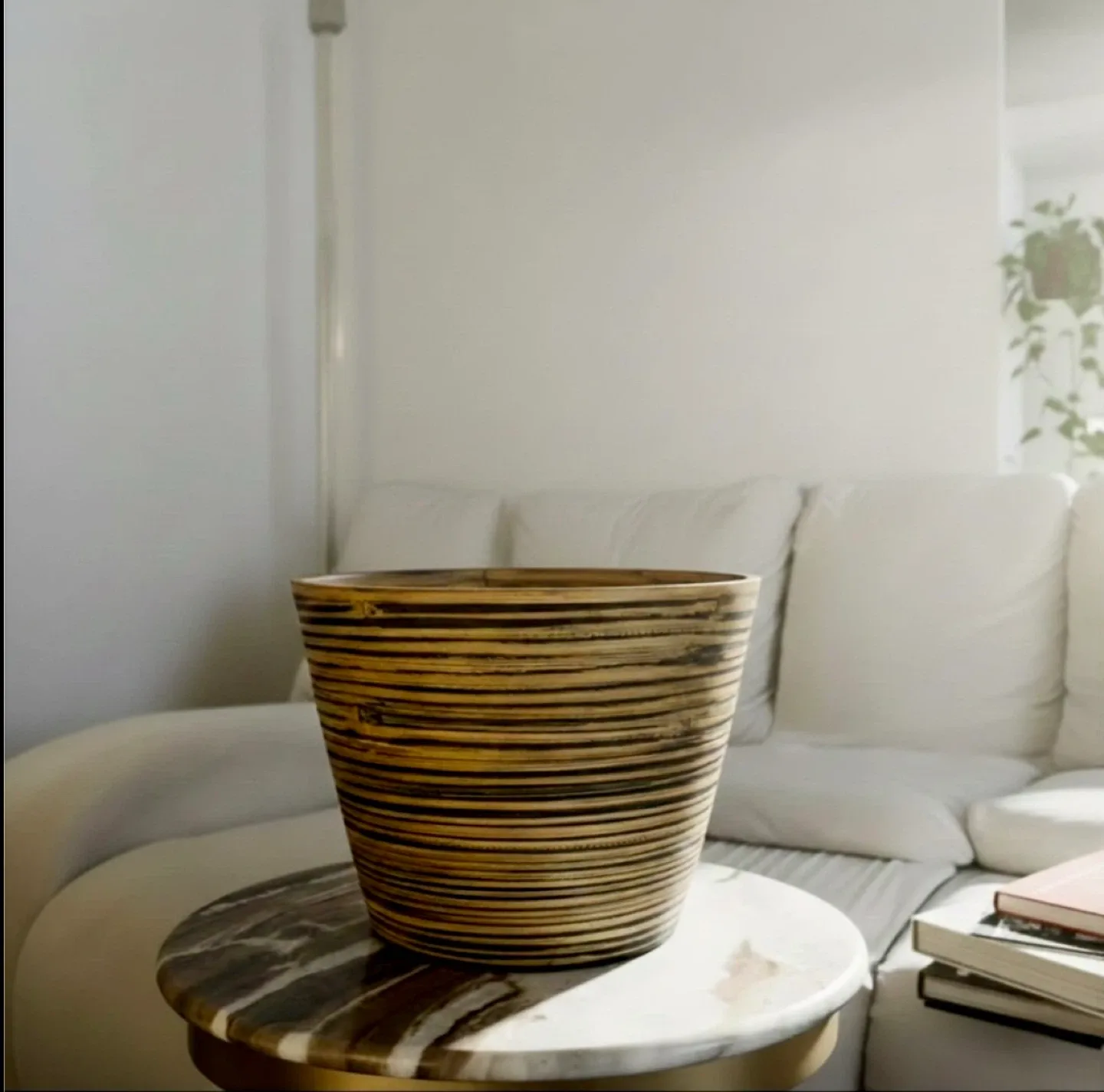 12in/30cm Black/Noir Bamboo Planter #cleanout