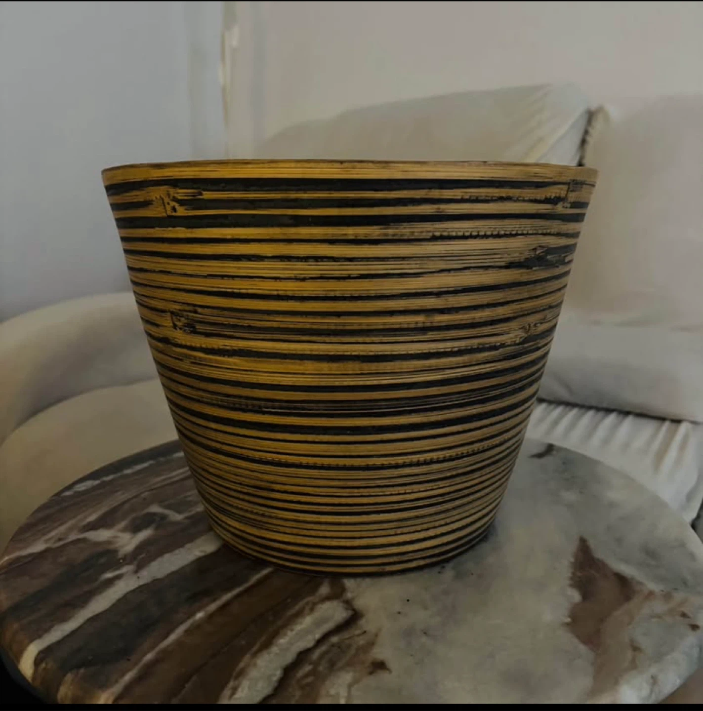 12in/30cm Black/Noir Bamboo Planter #cleanout - photo 2