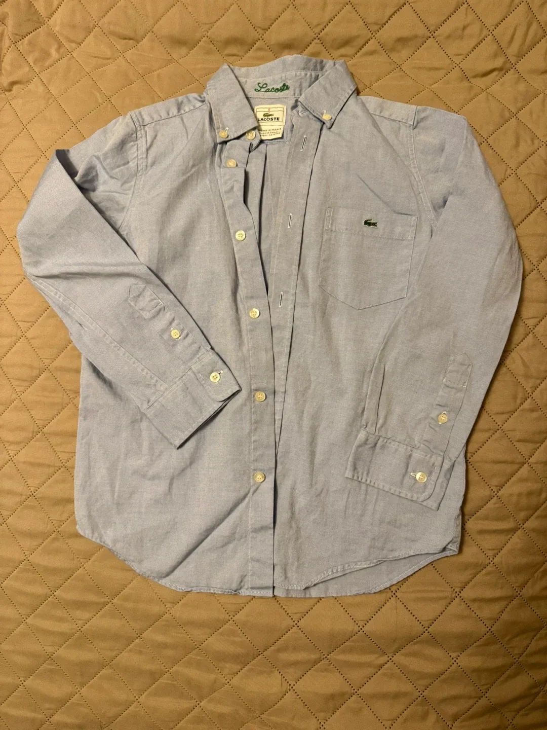 Boy’s Lacoste Light Blue Button-Down Shirt, size 8