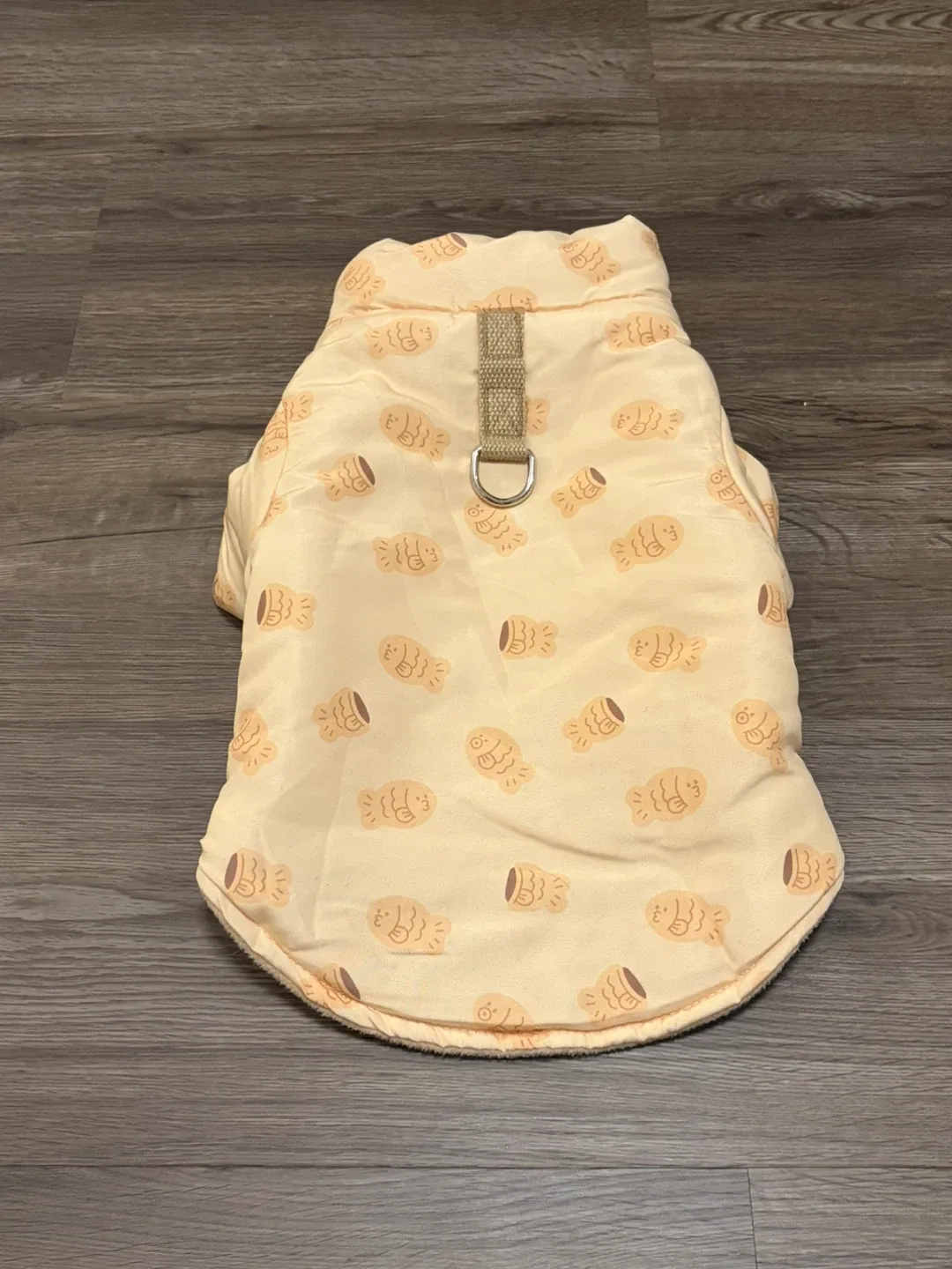 Dog Puffer Jacket - Fish Bread Pattern, Size Medium