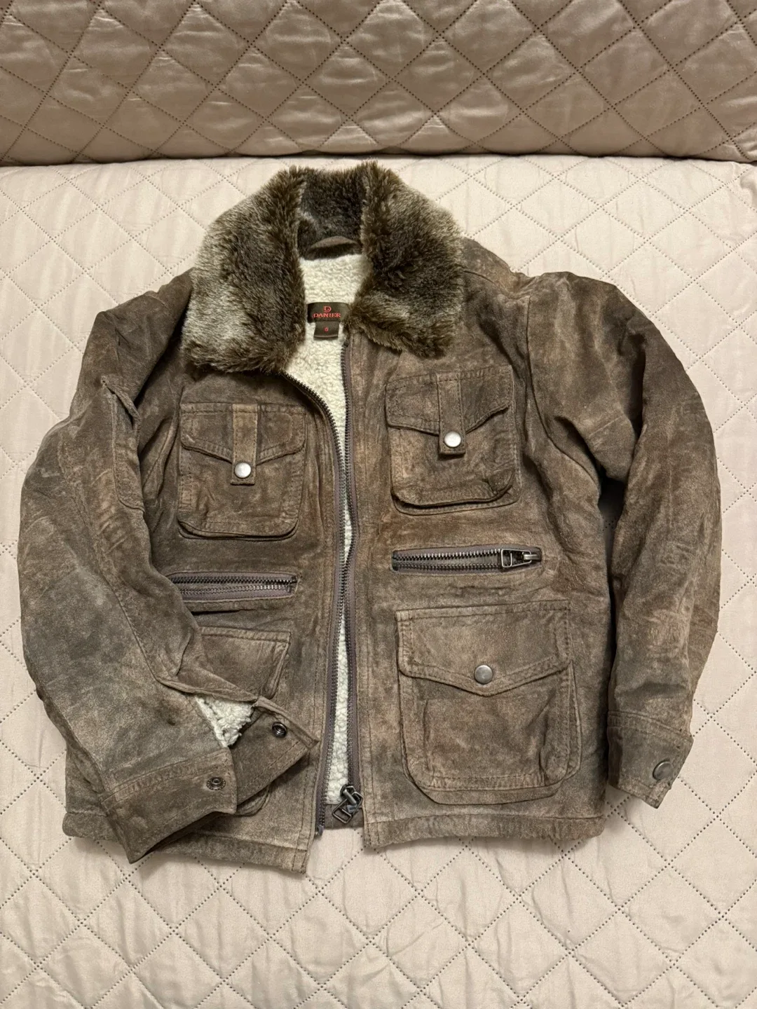 Boy’s Danier  Brown Suede Leather Jacket-size 5
