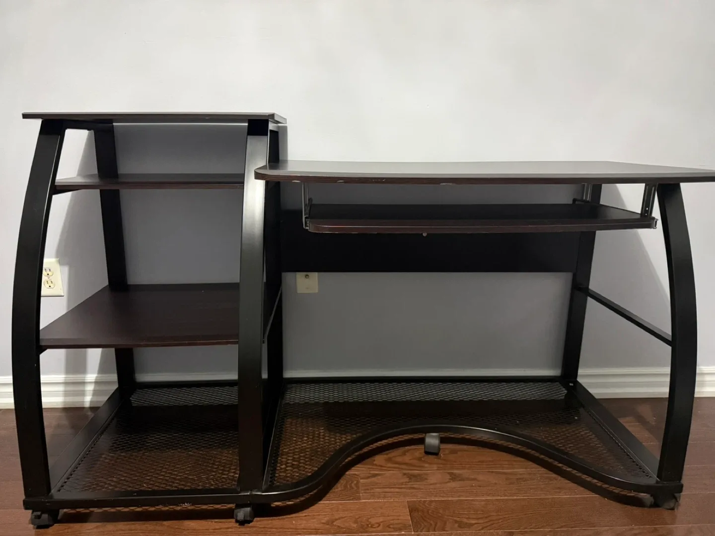 Black Computer Desk with Shelves