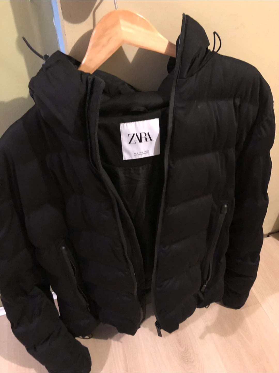 Zara Black Puffer Jacket XL