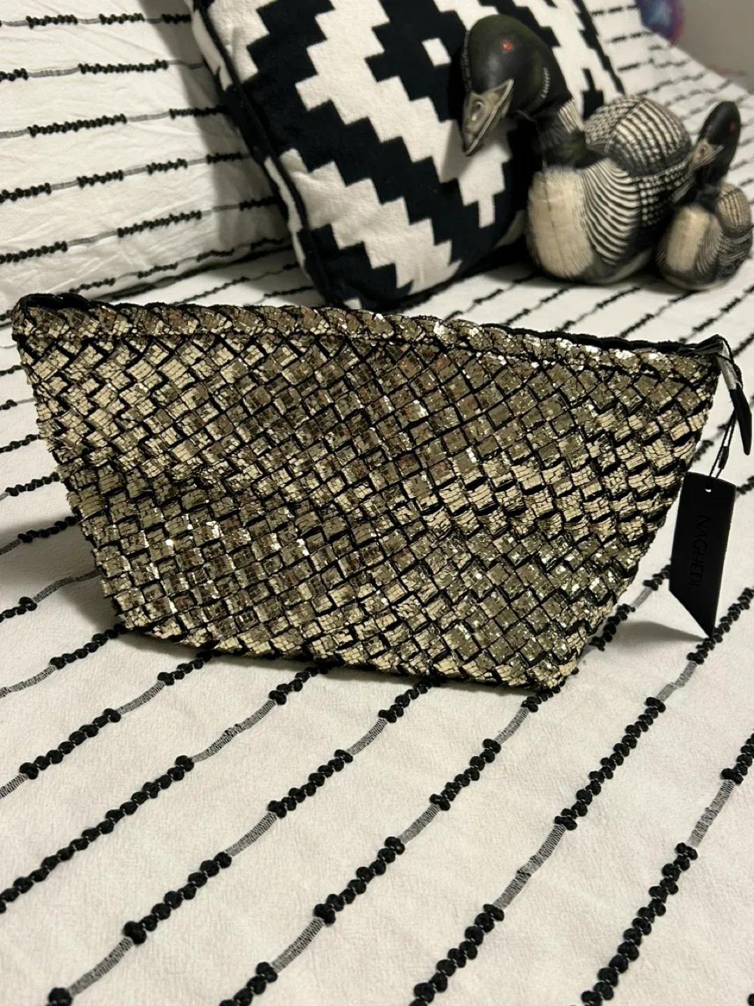 Naghedi Gold Woven Clutch image indicator(2)