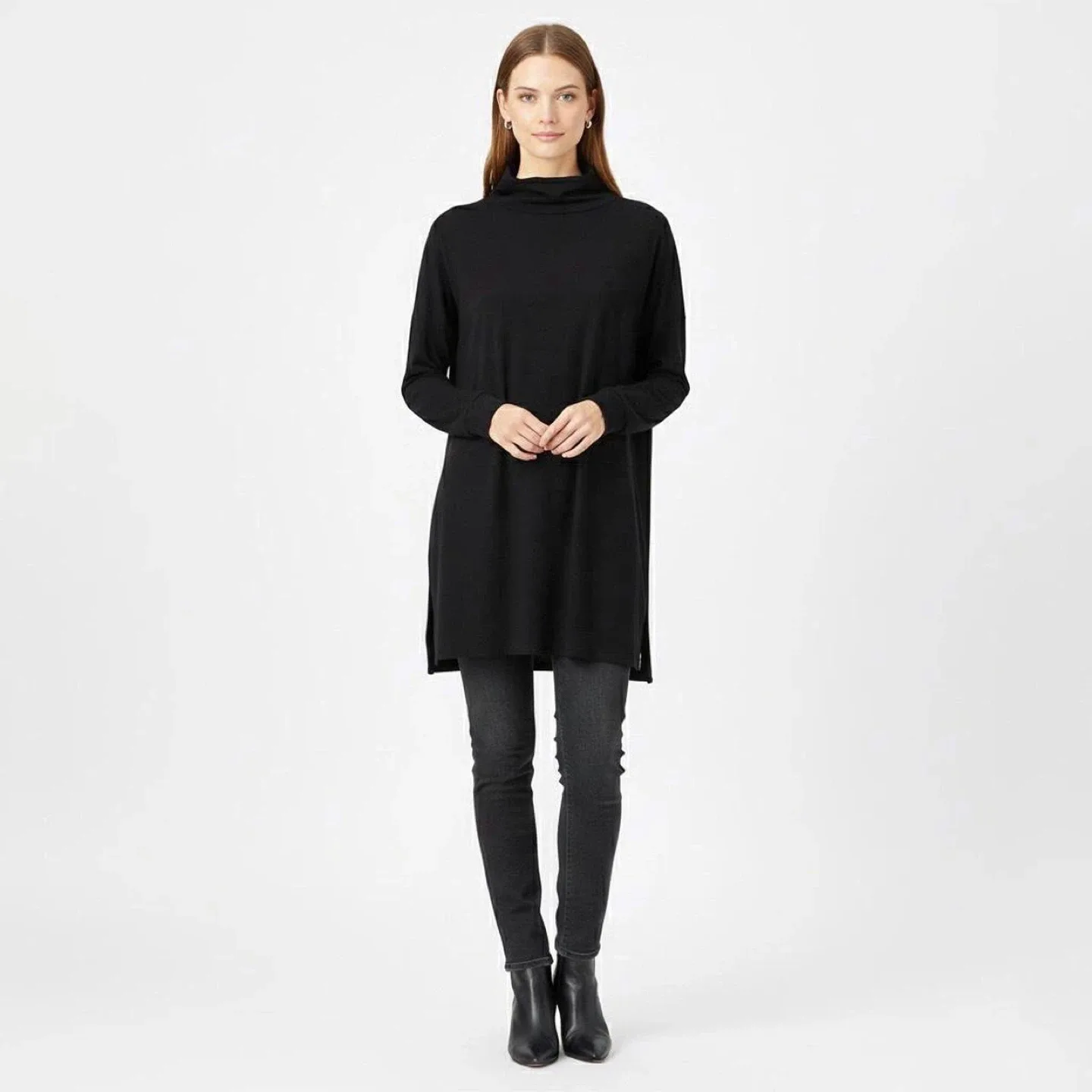 Eileen Fisher Black Tunic Top #cleanout