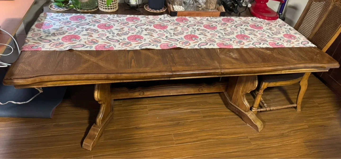 Solid Wood Vintage Dining Table Set