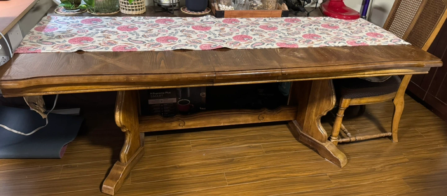Solid Wood Vintage Dining Table Set - photo 3