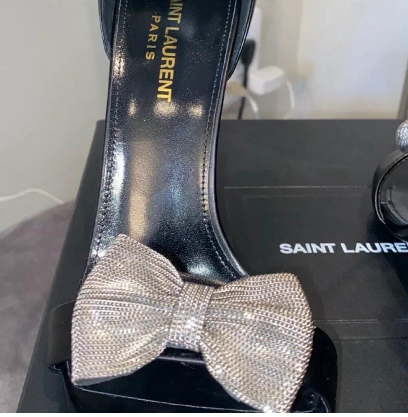 Saint Laurent Amber 105 Sandal, Size 9, Black - photo 5