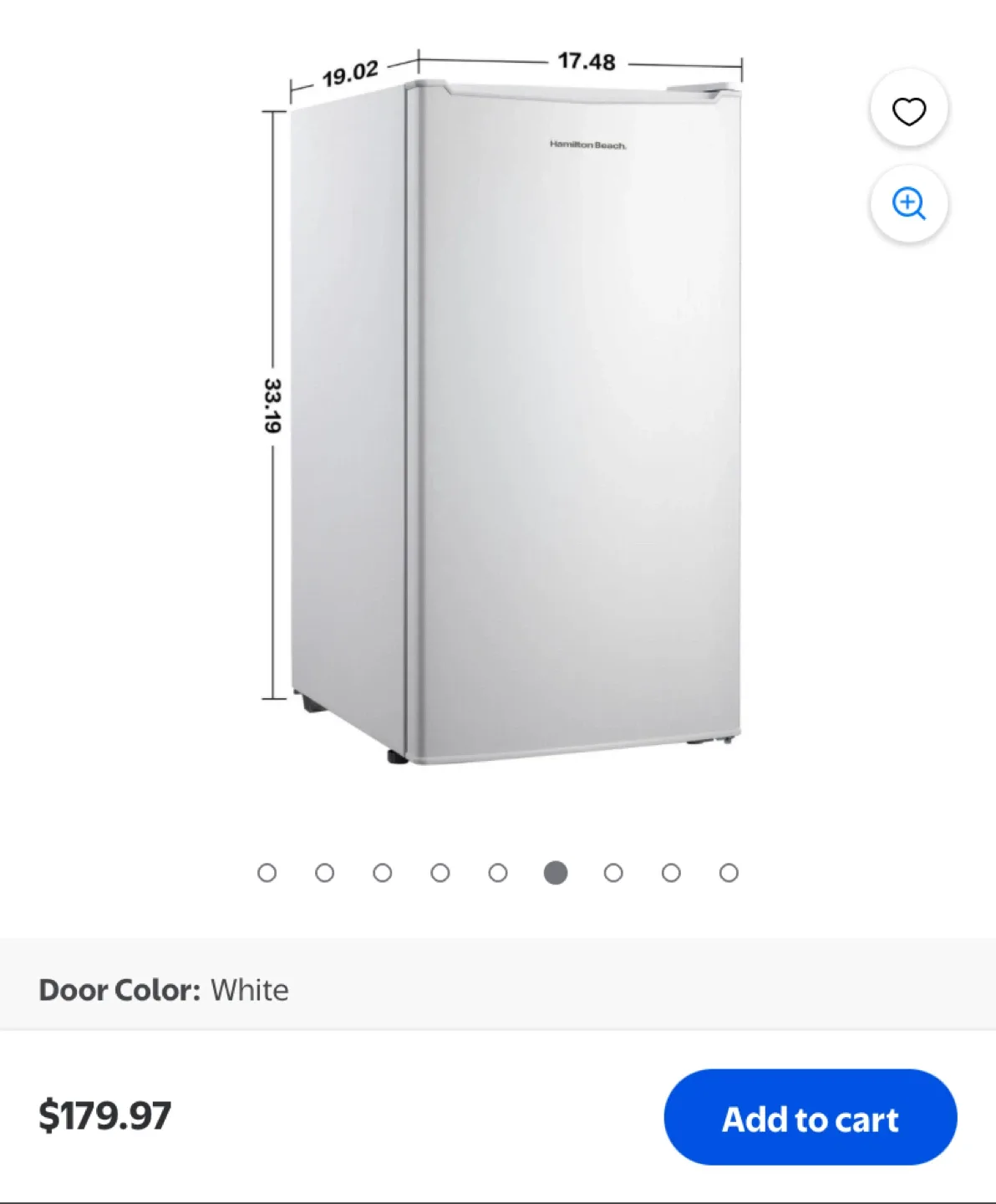 Hamilton Beach Refrigerator, 3.3 cu ft