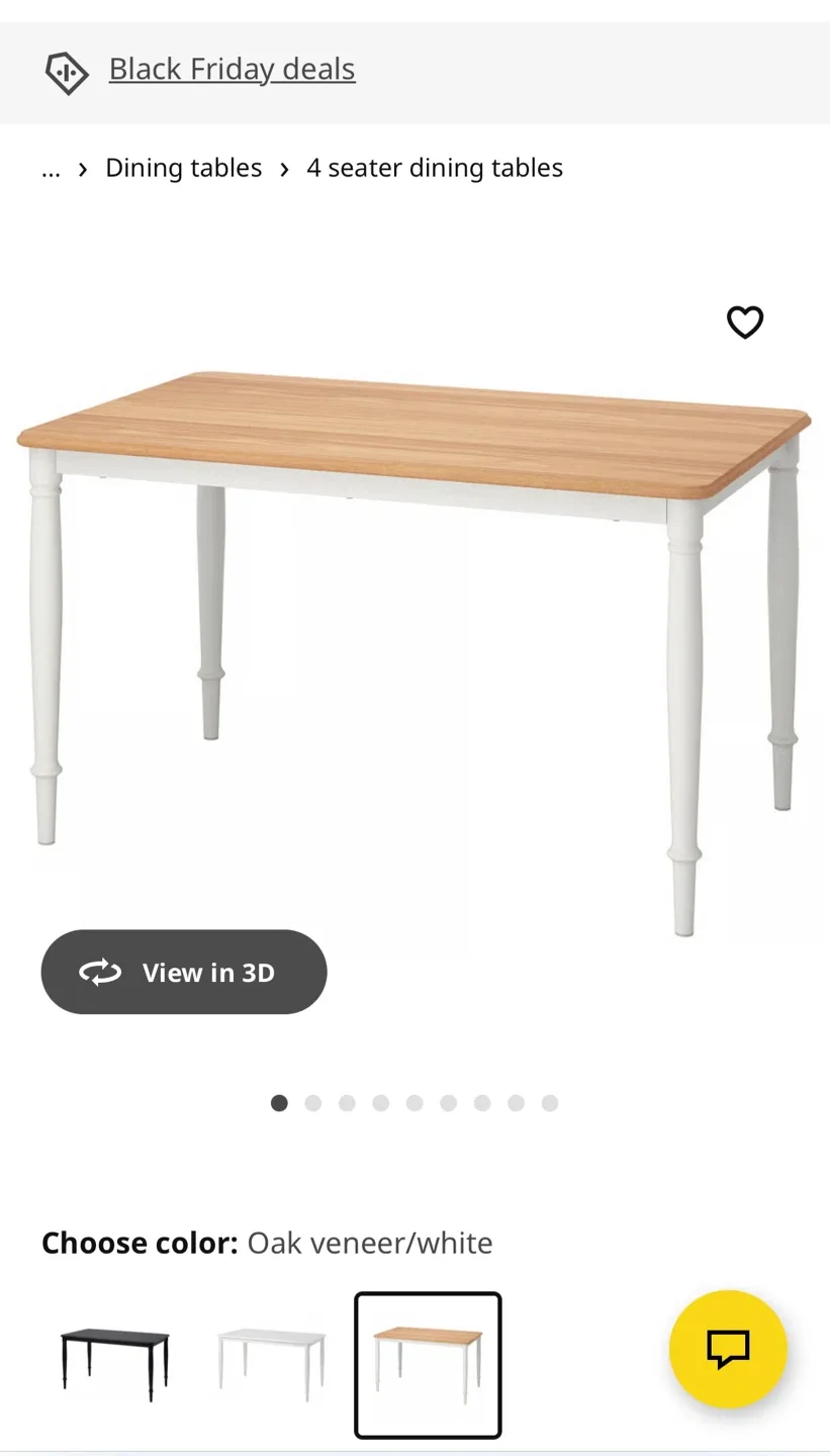 IKEA Dining Table - Oak Veneer/White