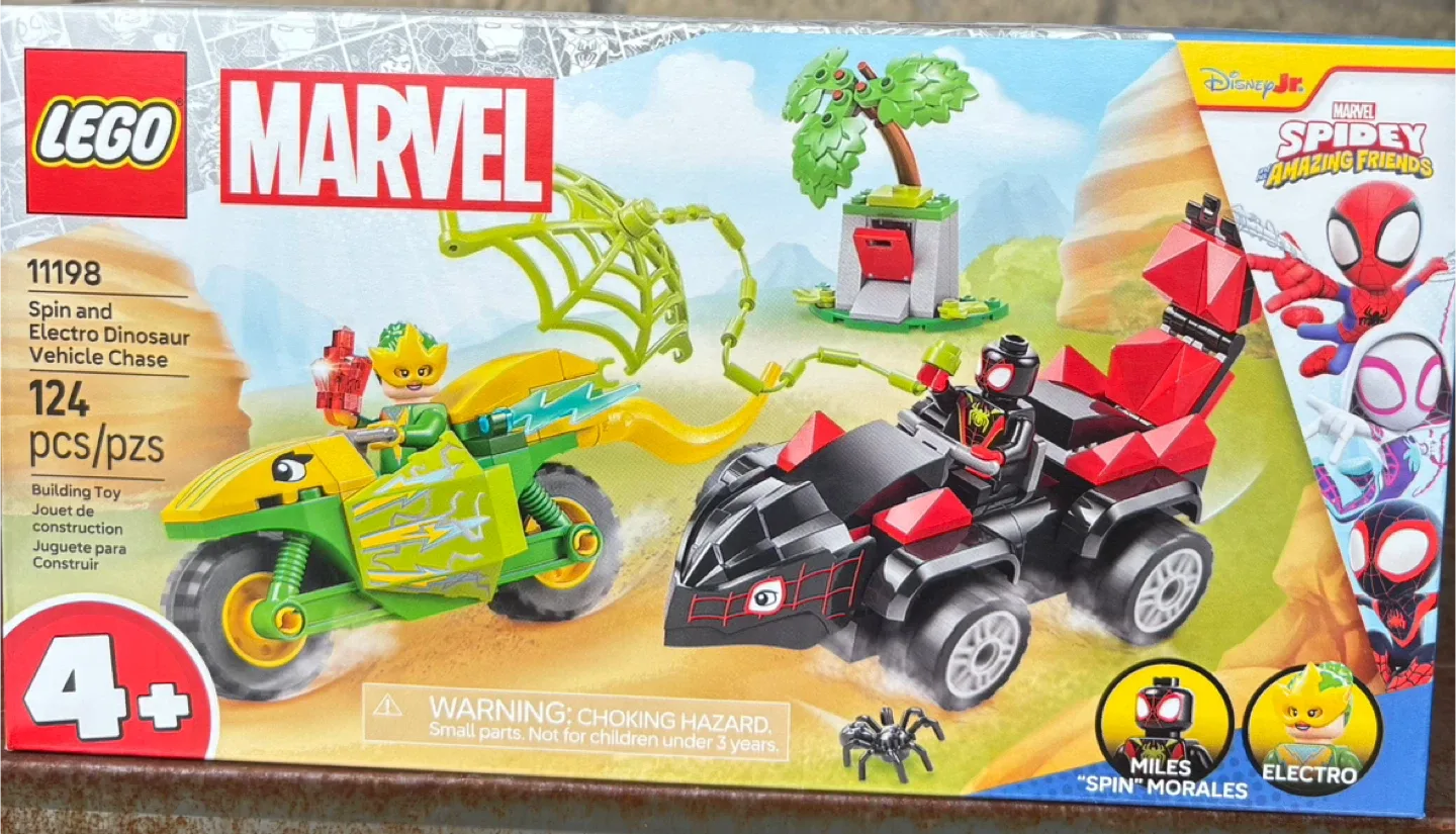 Lego Marvel Spin & Electro Dinosaur Vehicle Chase 11198