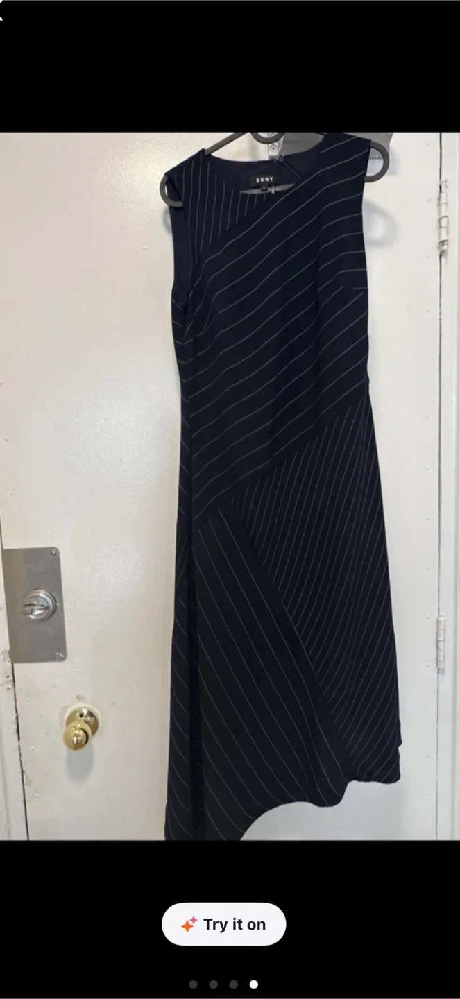 DKNY Black Pinstripe Dress