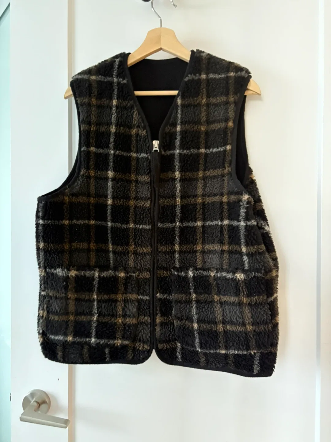 H&M Plaid Fleece Vest