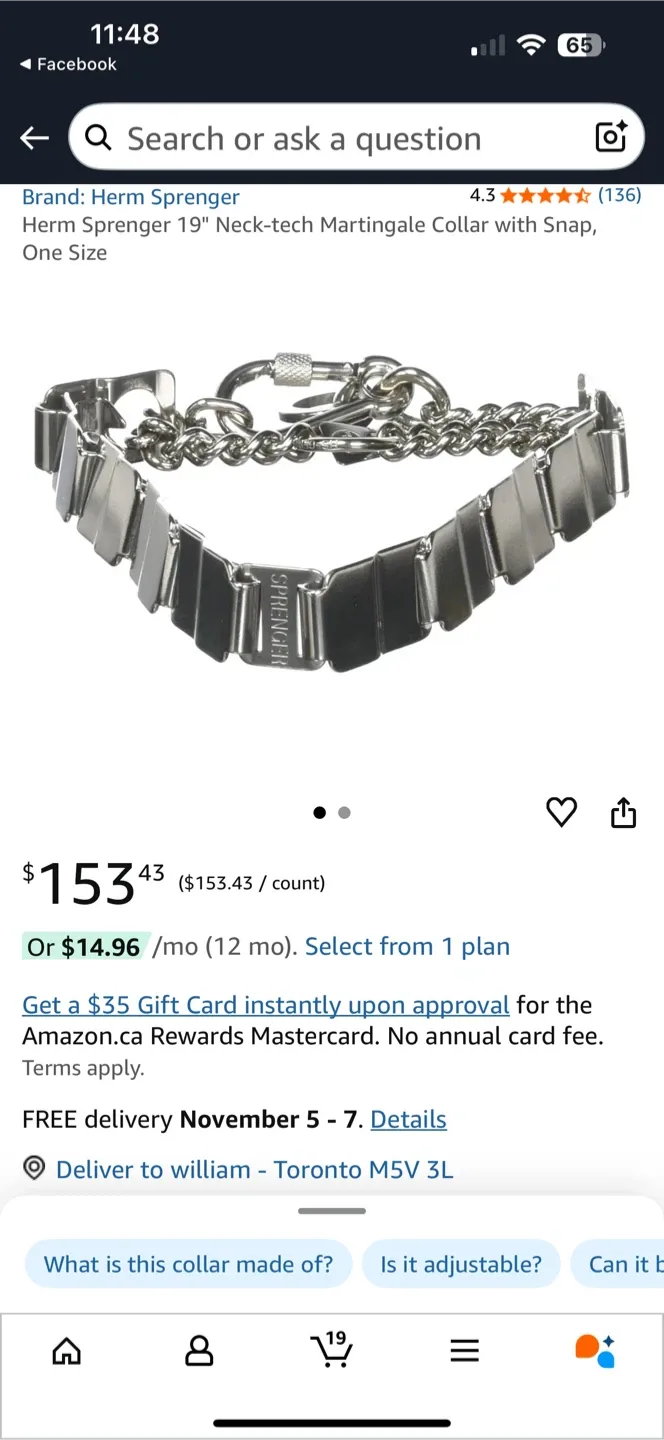 BRAND NEW HERM SPRENGER SS PRONG COLLAR MEDIUM LARGE BREED DOG