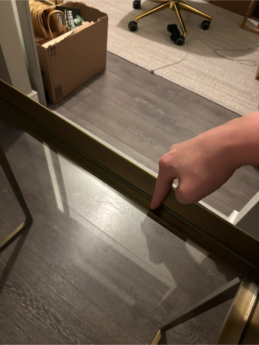 2 Bronze Metal & Glass Side Tables - photo 3