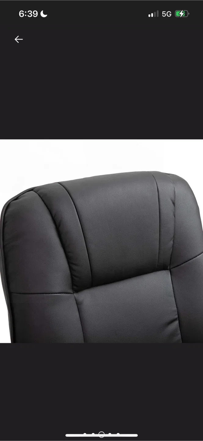 New Black Leather Swivel Rocker Recliner Chair image indicator(3)
